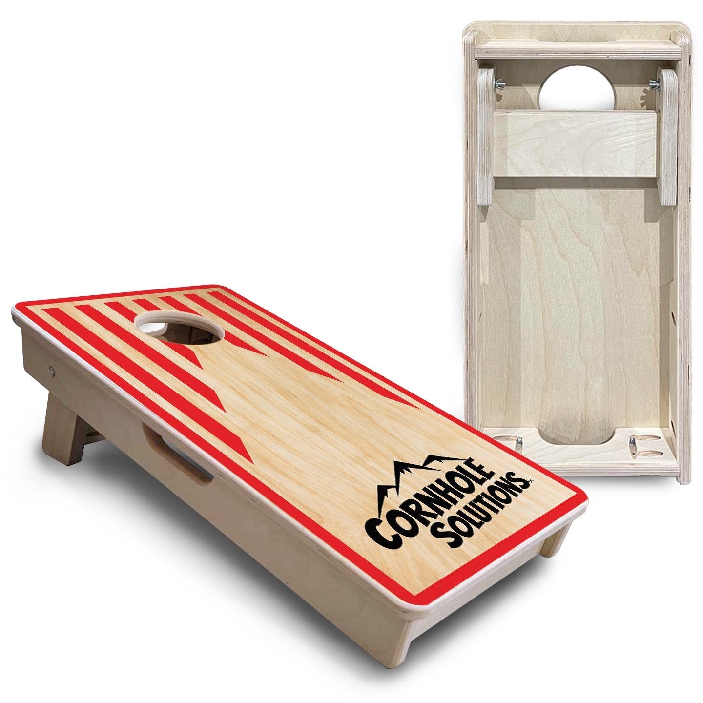 Stripes Keyhole CS Logo - Mini or Vacation Size Cornhole Boards