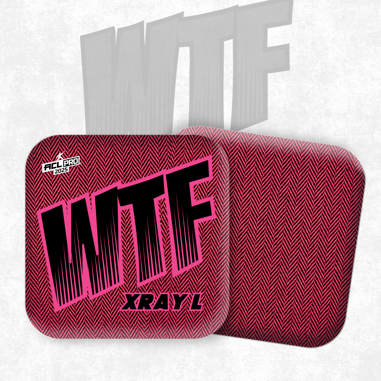 2026 WTF X-RAY Pink/Black carpet - ACL Pro Stamped Cornhole Bags - Set of 4 bags