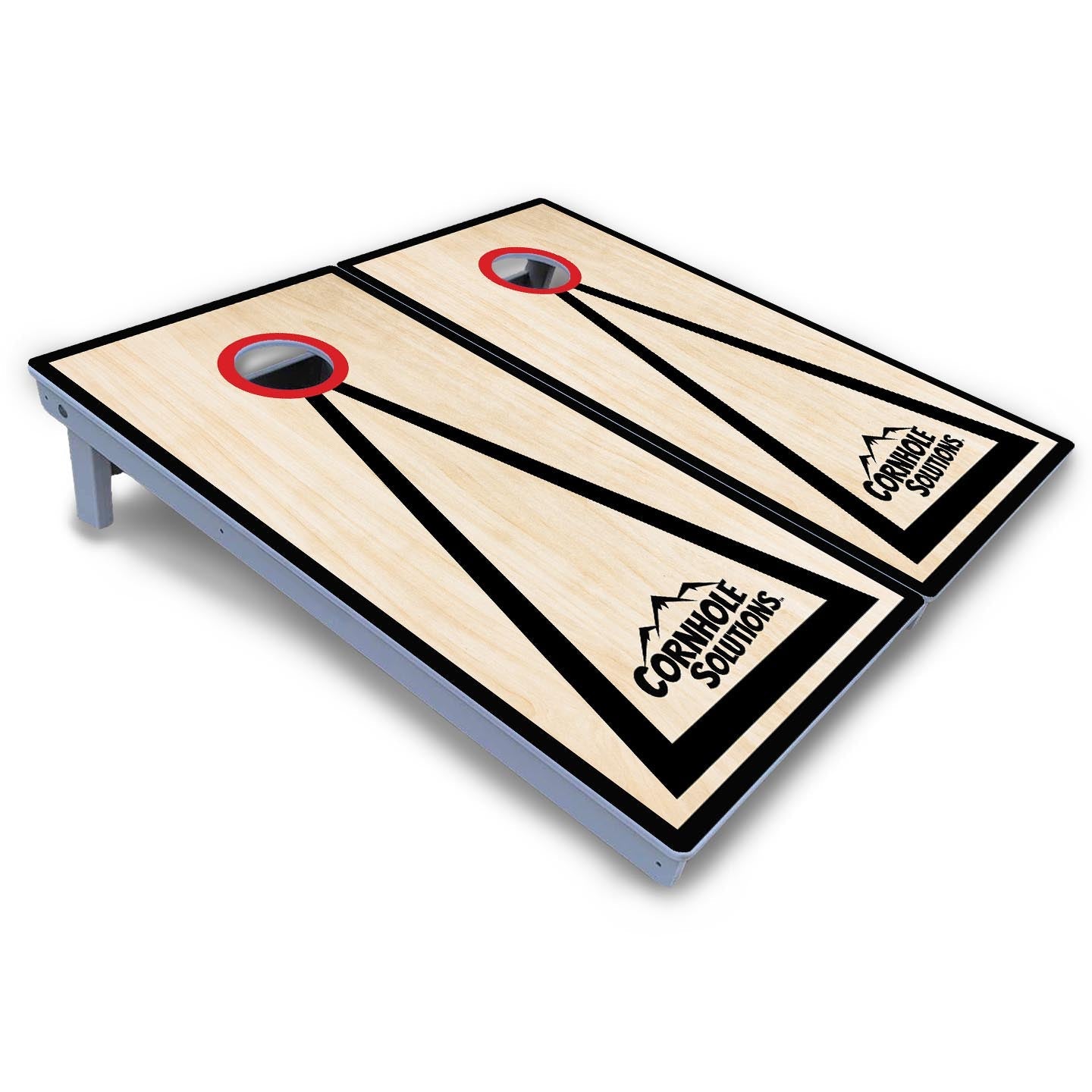 Red/Black Hole Ring Cornhole Boards - All Weather Series