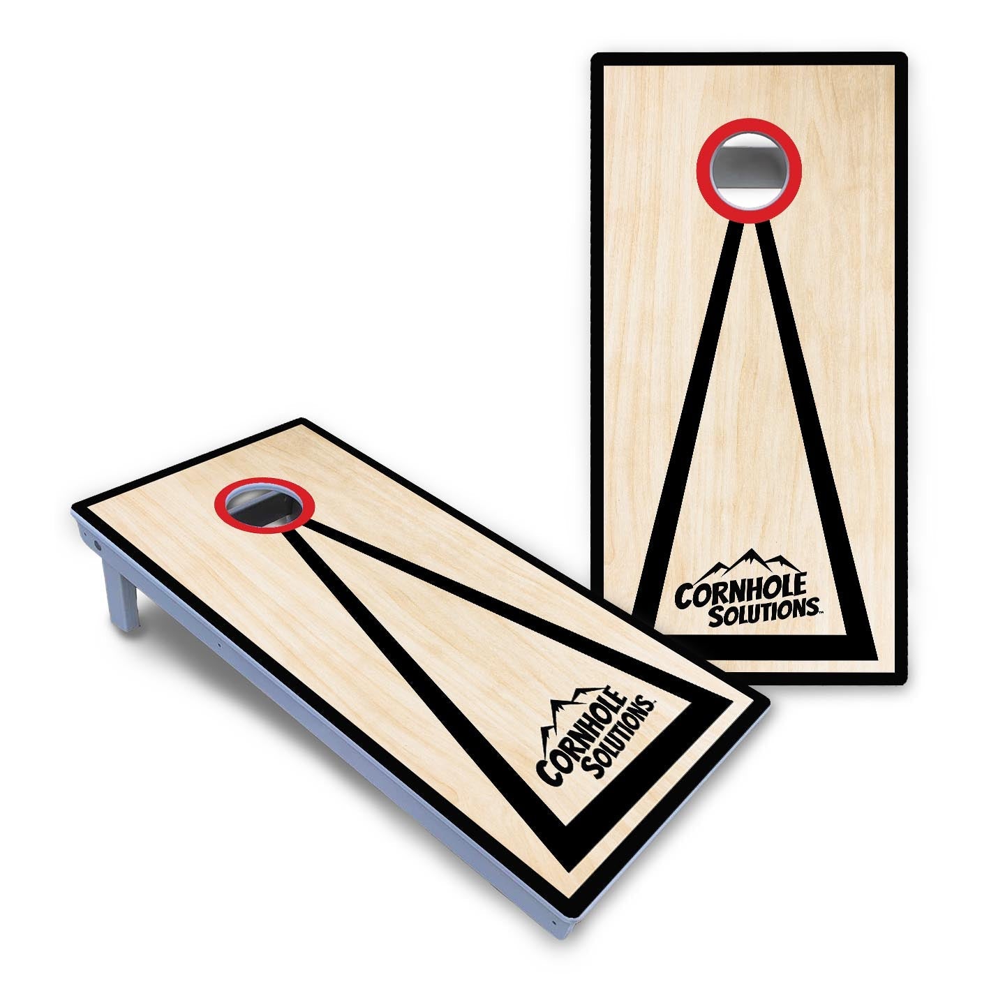 Red/Black Hole Ring Cornhole Boards - All Weather Series