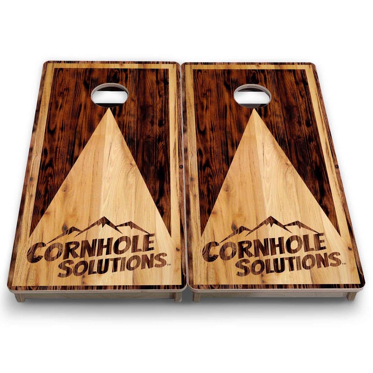 Wooden Triangle CS Logo - Mini or Vacation Size Cornhole Boards