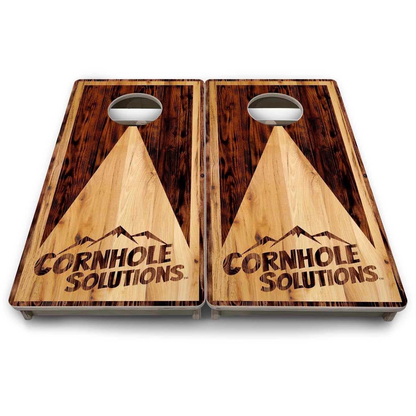 Wooden Triangle CS Logo - Mini or Vacation Size Cornhole Boards