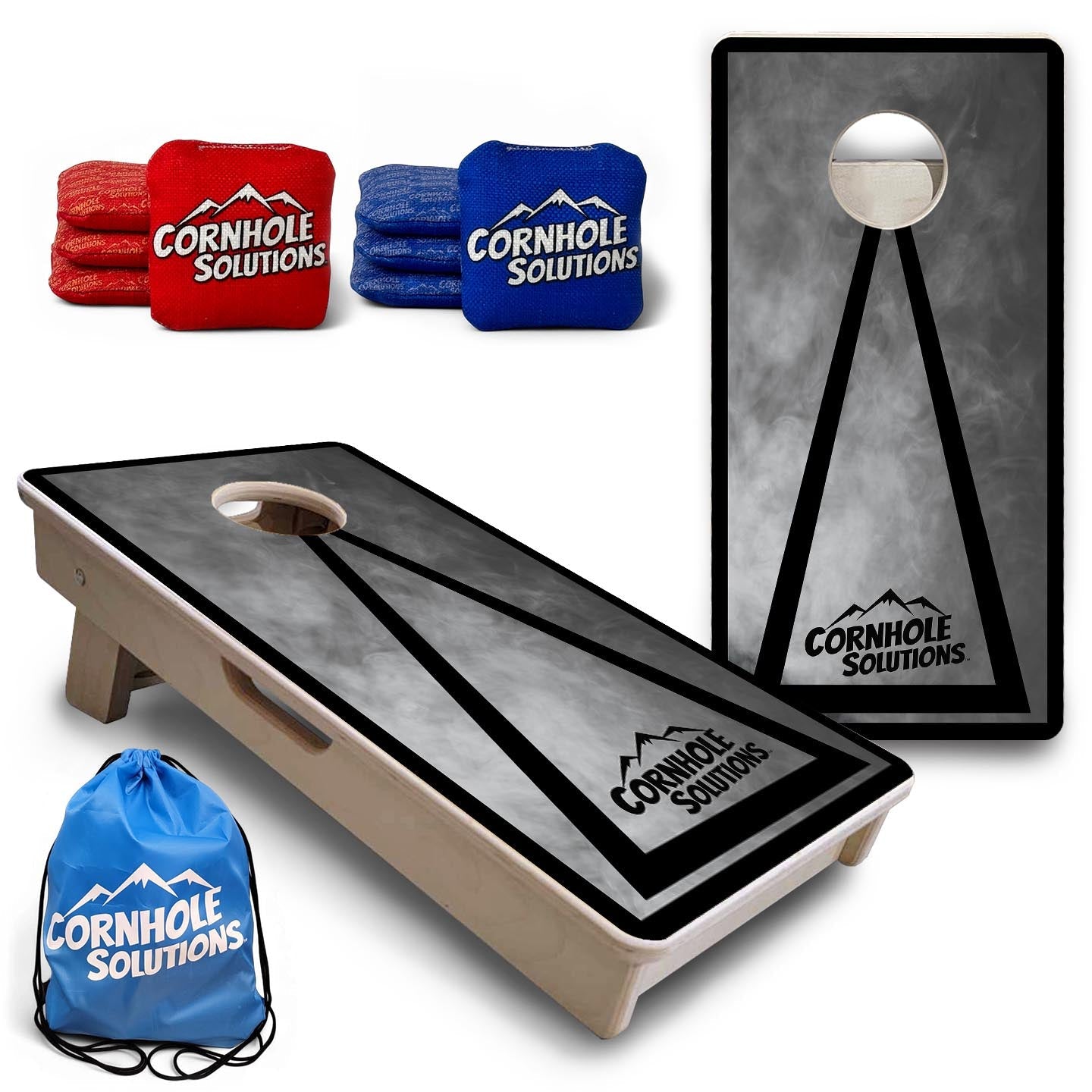 Smoke Triangle - Mini Cornhole Board Set (12" x 24") with 8 Mini Bags