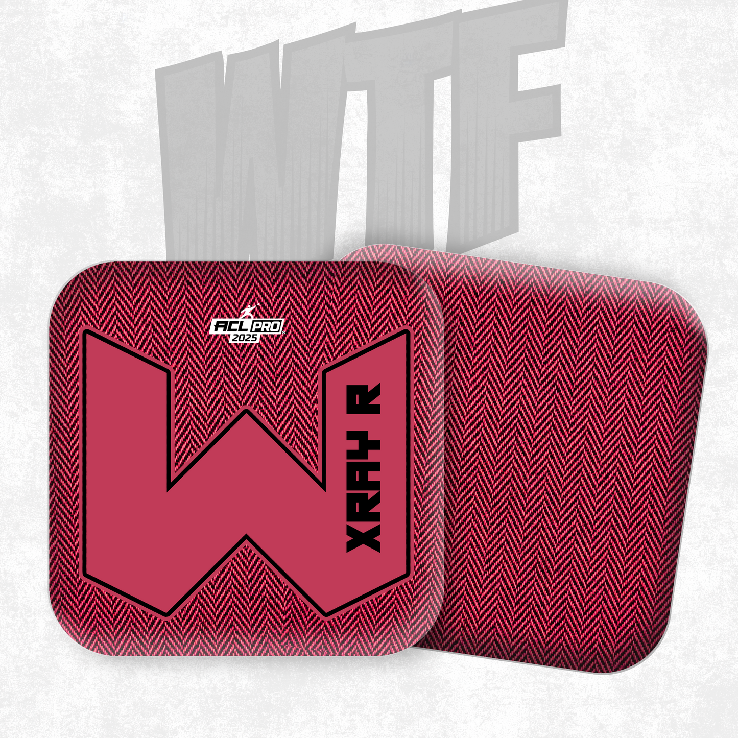 2026 WTF X-RAY Pink/Black carpet - ACL Pro Stamped Cornhole Bags - Set of 4 bags