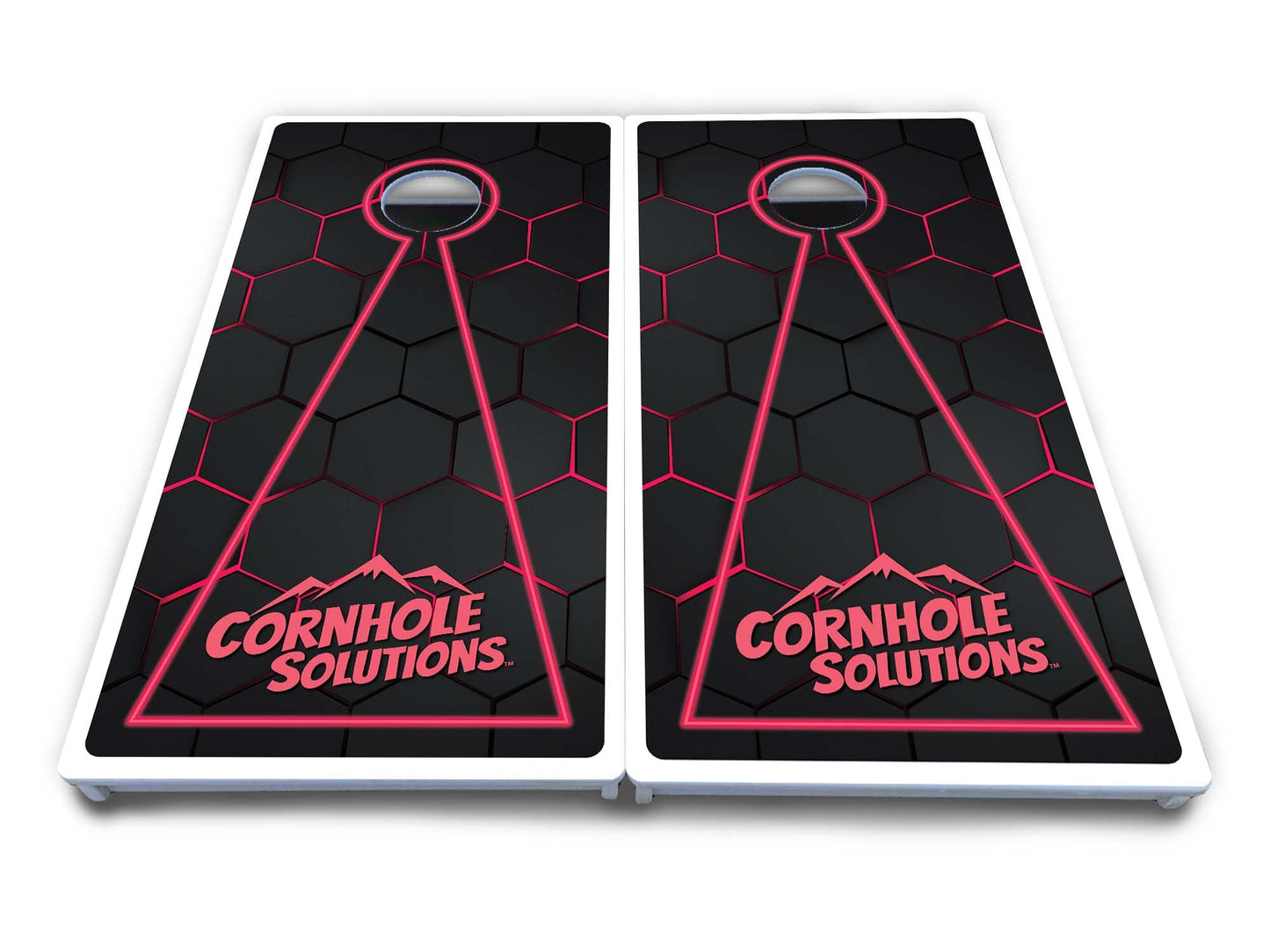 Glow Hole Black Cornhole Boards - All Weather Series