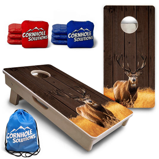 Colorful Deer Barnwood - Mini or Vacation Size Cornhole Boards