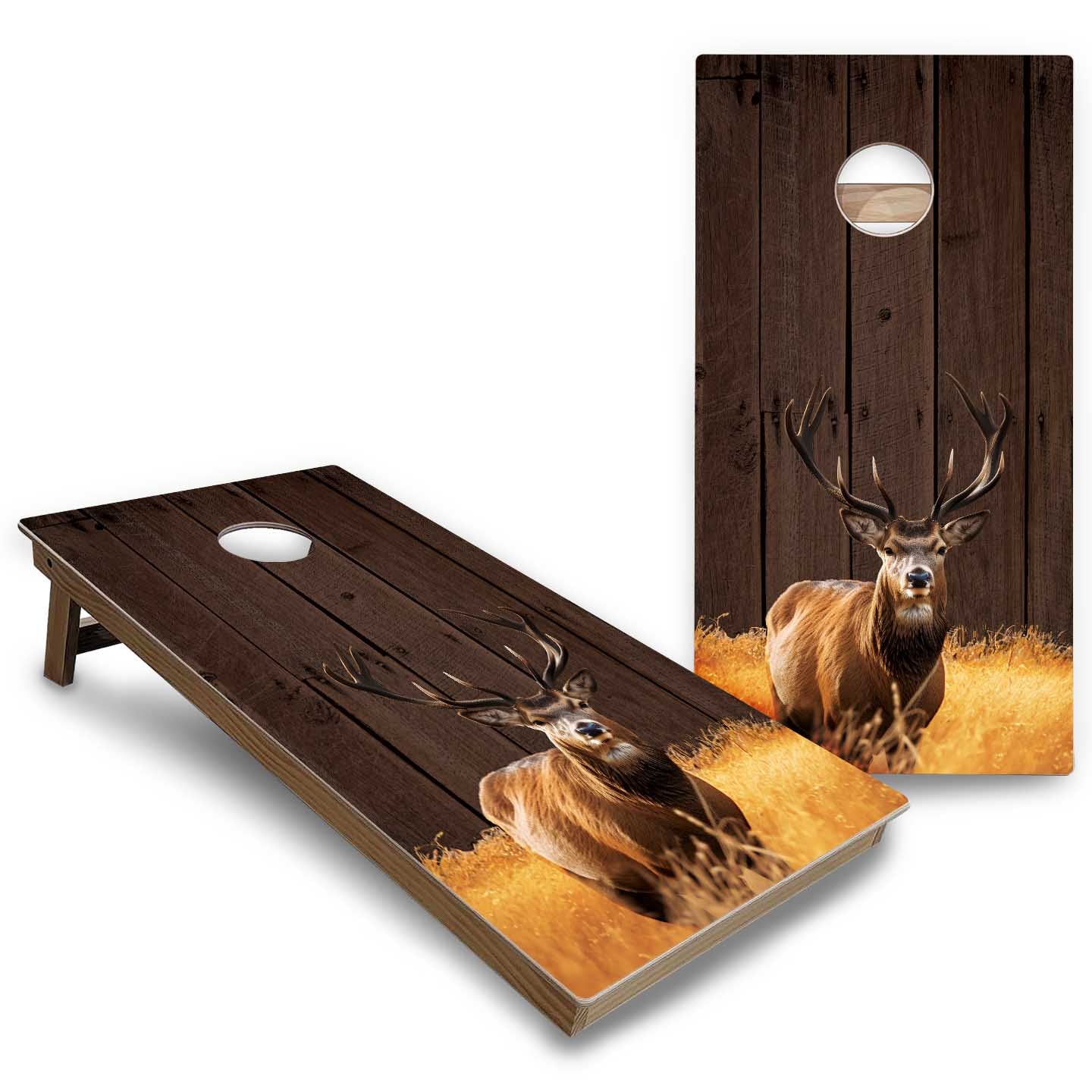 Colorful Deer & Fish Cornhole Boards - Backyard Series