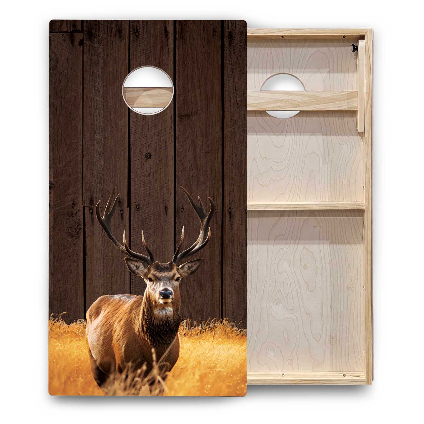 Colorful Deer & Fish Cornhole Boards - Backyard Series