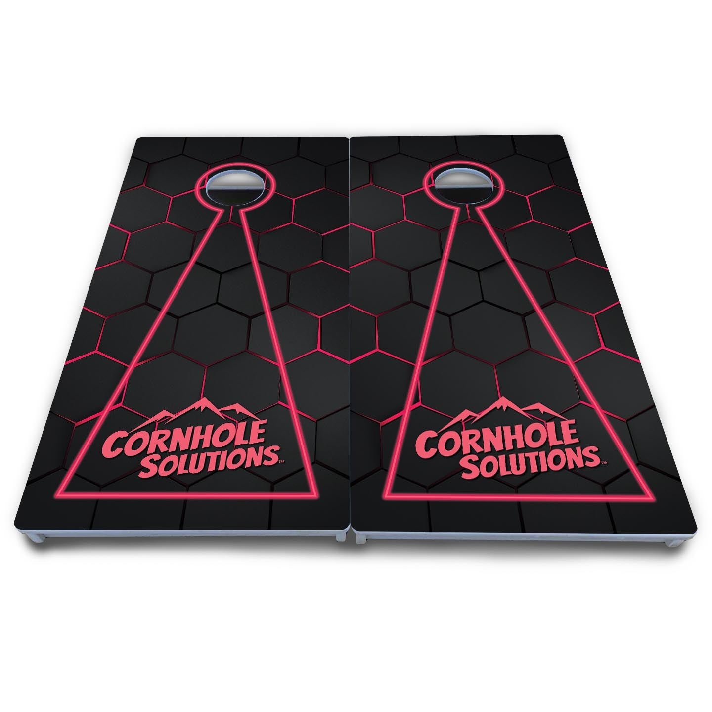 Glow Hole Black Cornhole Boards - All Weather Series