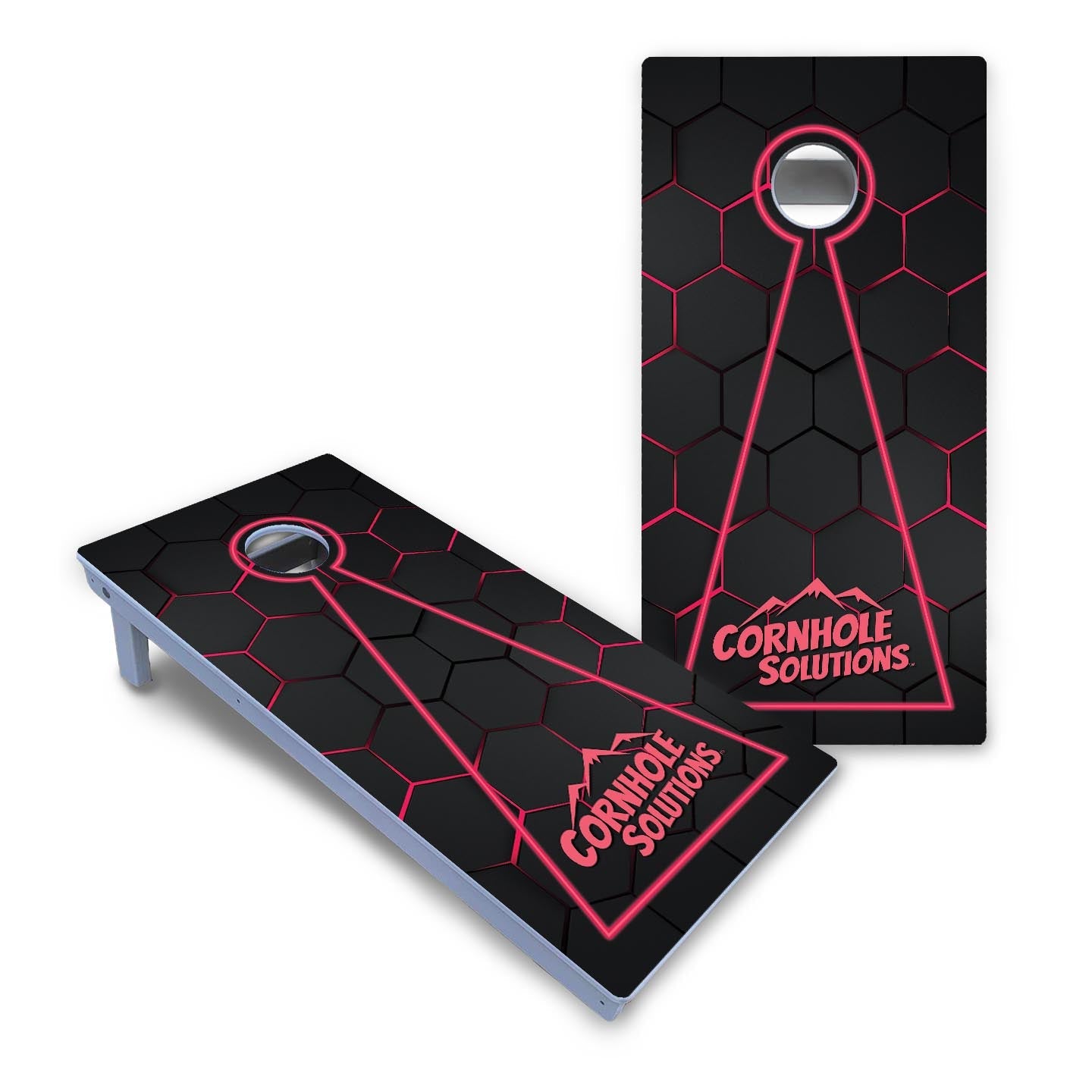 Glow Hole Black Cornhole Boards - All Weather Series