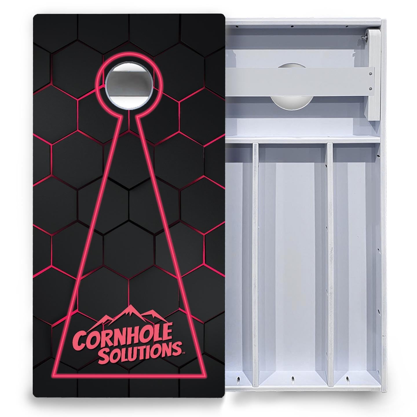Glow Hole Black Cornhole Boards - All Weather Series
