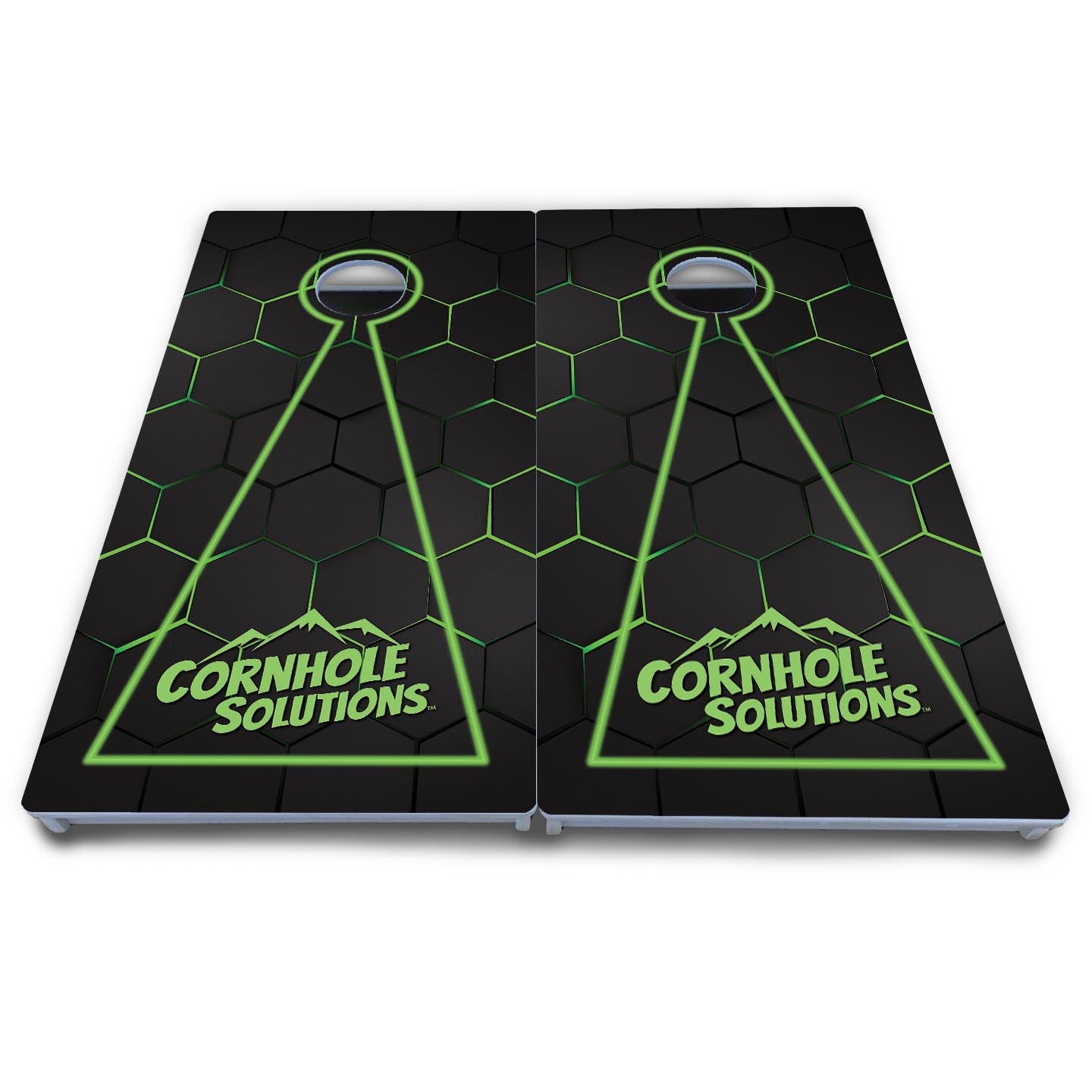 Glow Hole Black Cornhole Boards - All Weather Series