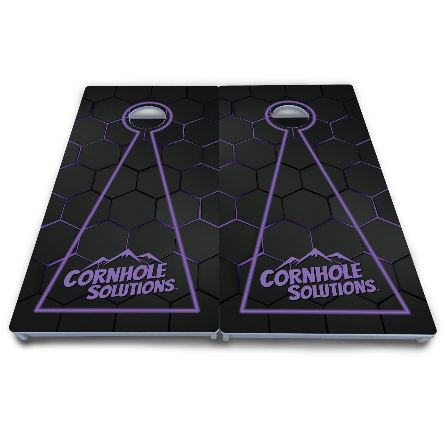 Glow Hole Black Cornhole Boards - All Weather Series
