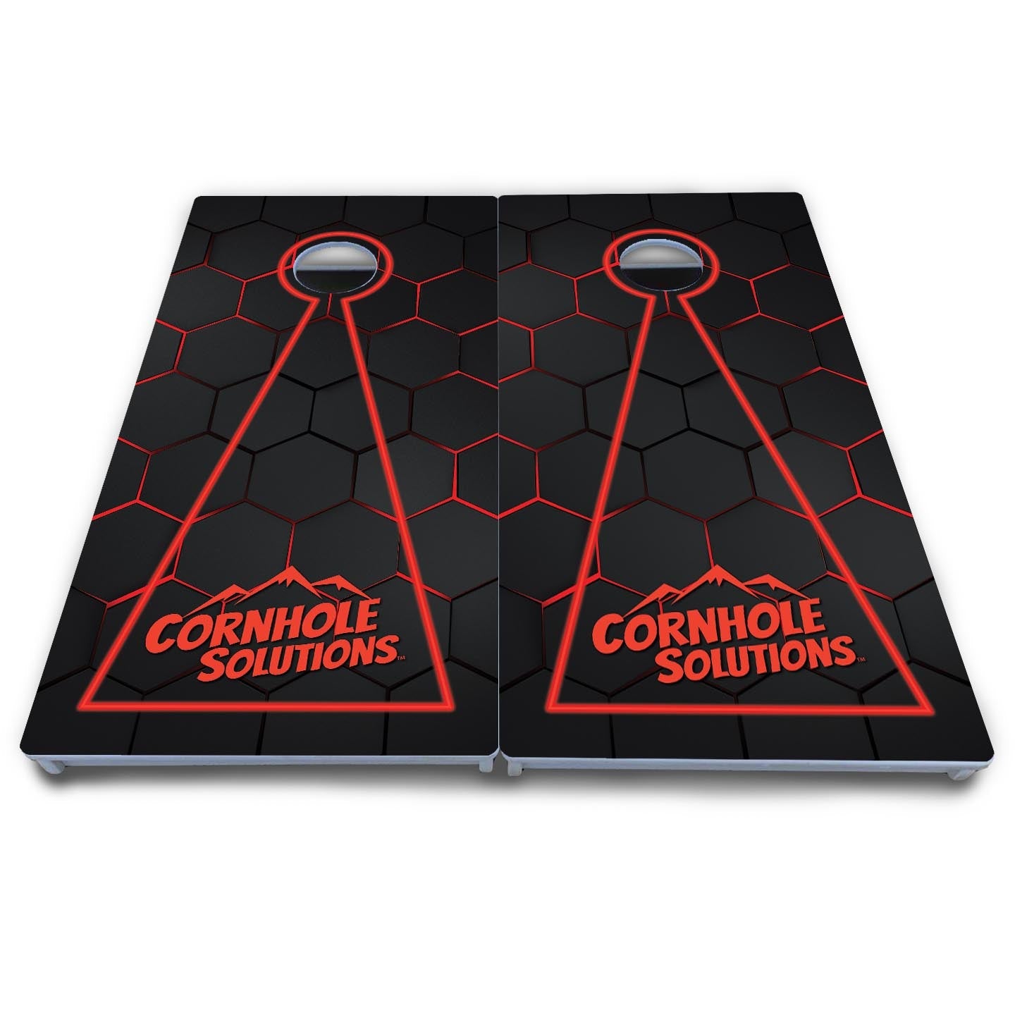 Glow Hole Black Cornhole Boards - All Weather Series