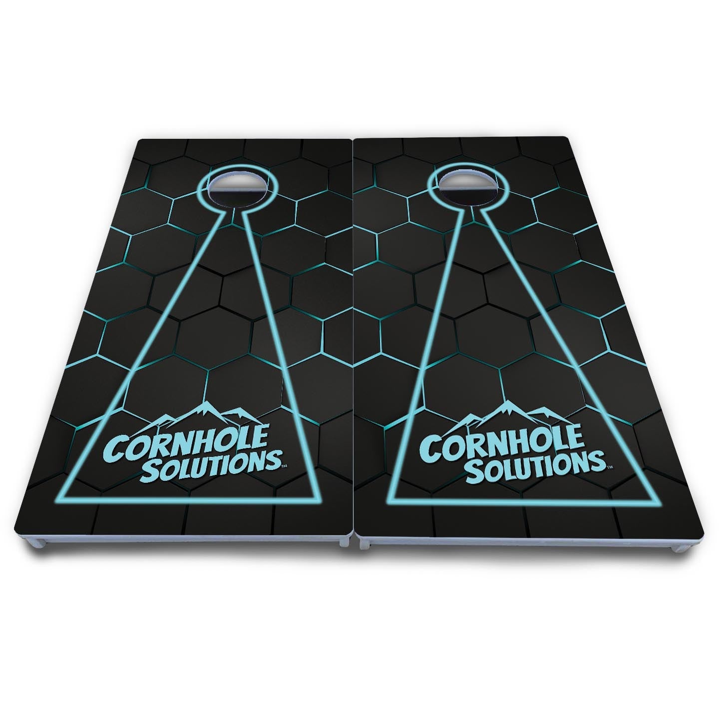 Glow Hole Black Cornhole Boards - All Weather Series