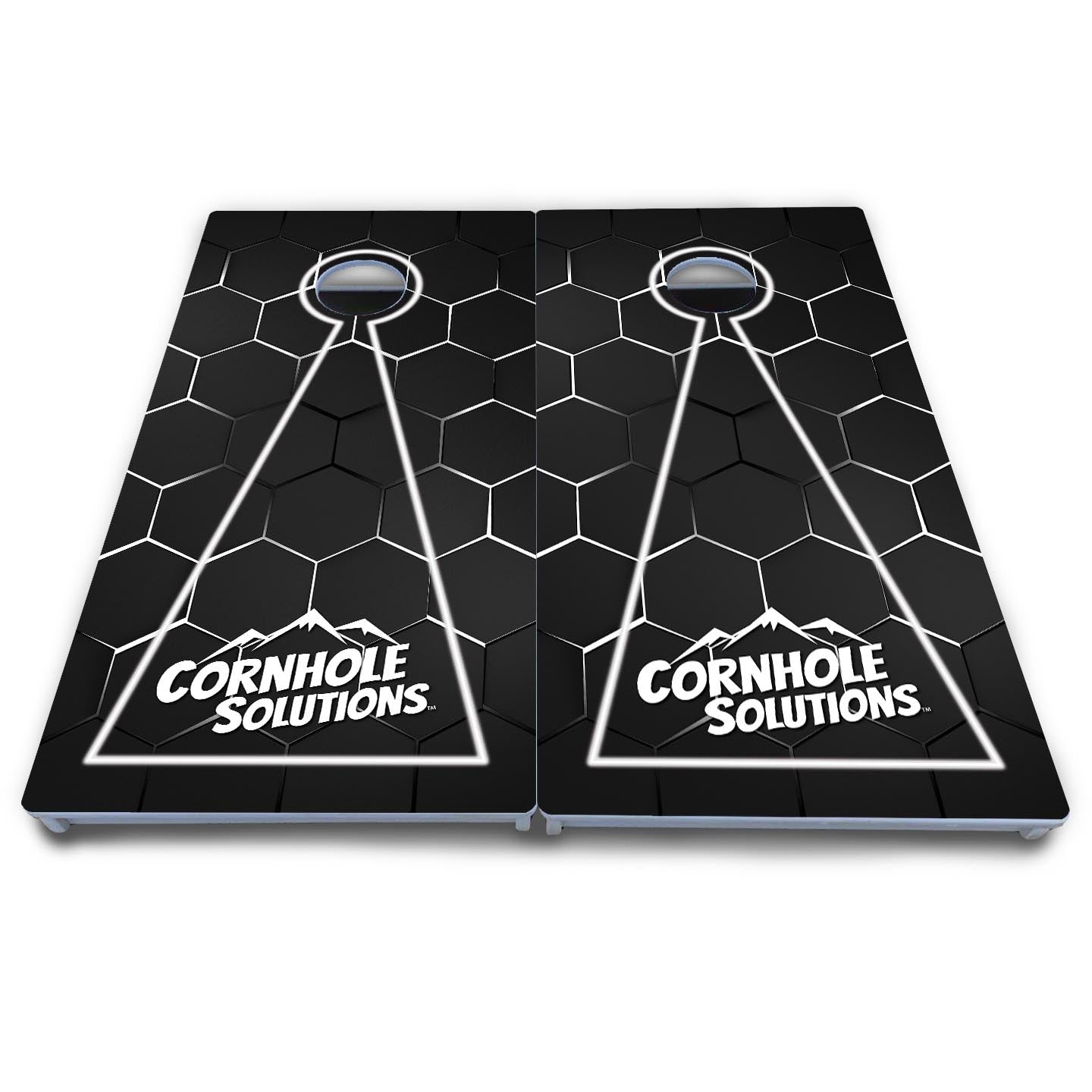 Glow Hole Black Cornhole Boards - All Weather Series