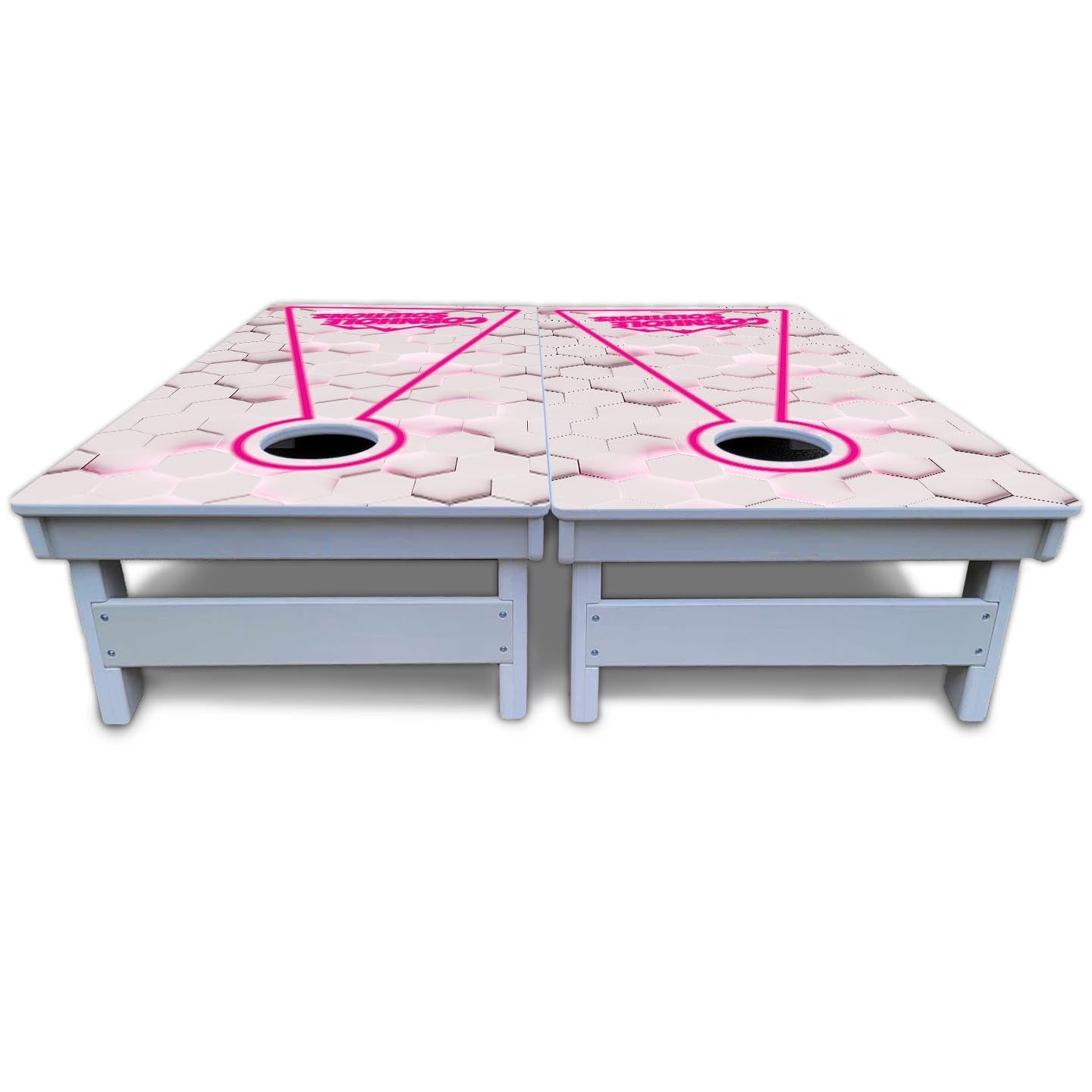 Glow Hole White Cornhole Boards - All Weather Series