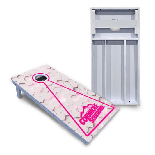 Glow Hole White Cornhole Boards - All Weather Series