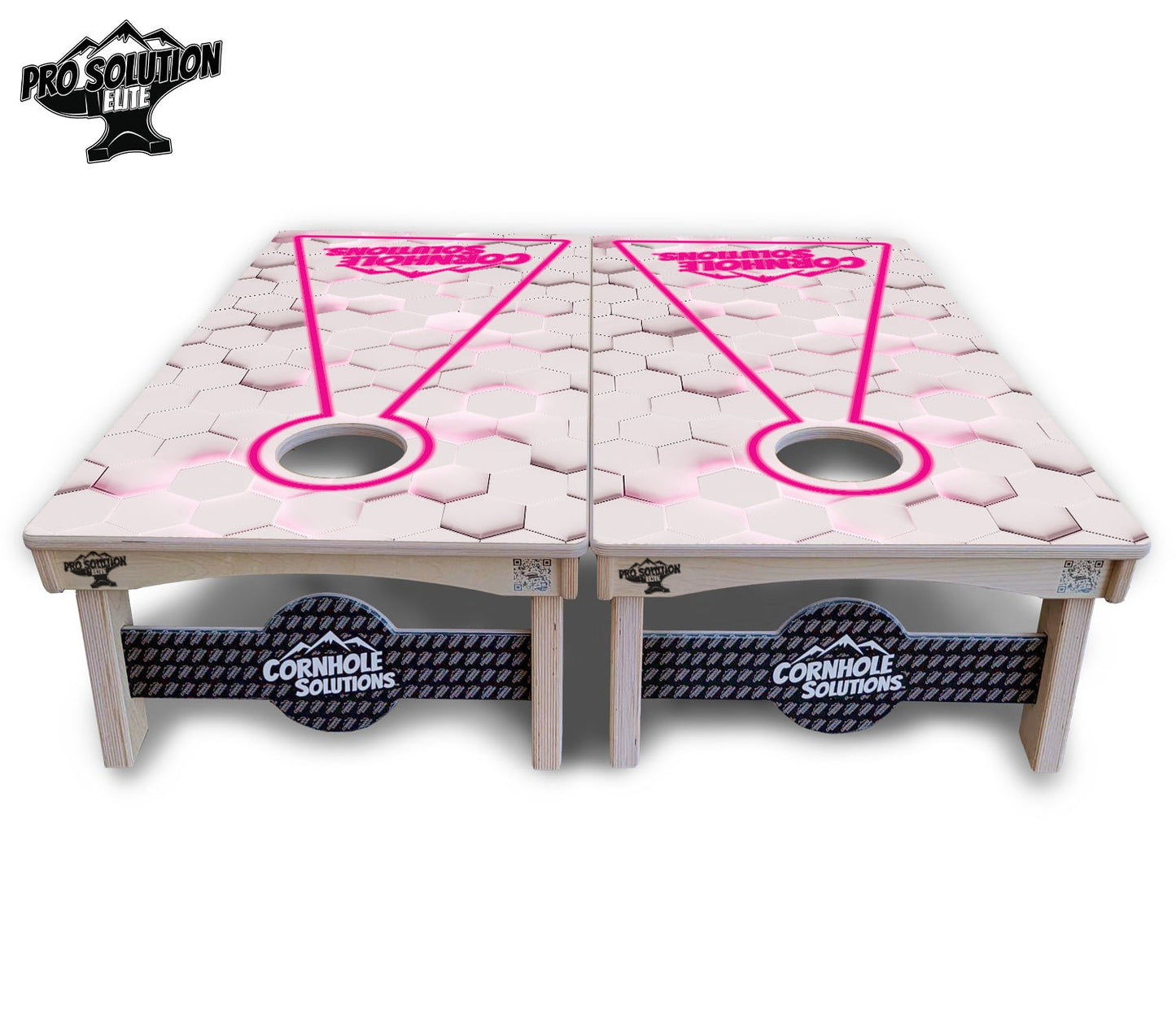 Glow Hole White Cornhole Boards - Pro Solution Elite Series