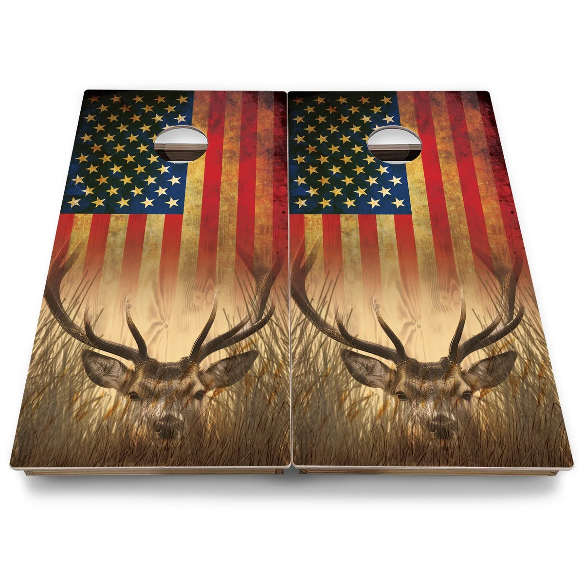Hidden Deer & Fish Cornhole Boards - Backyard Series