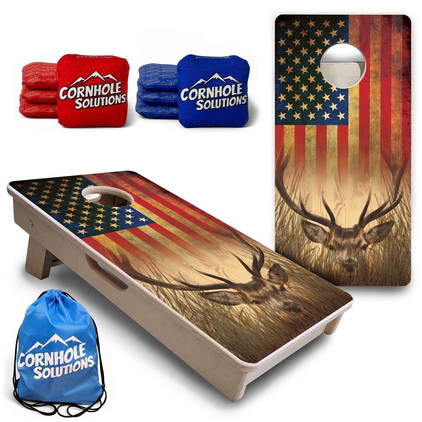 Hidden Deer RWB - Mini or Vacation Size Cornhole Boards