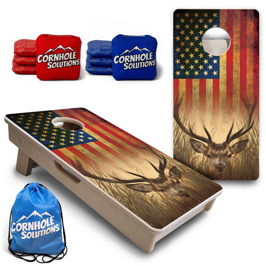 Hidden Deer RWB - Mini or Vacation Size Cornhole Boards