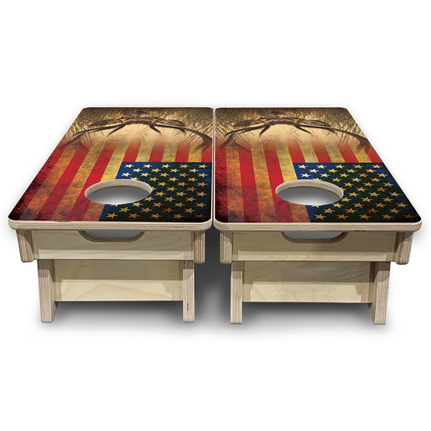 Hidden Deer RWB - Mini or Vacation Size Cornhole Boards