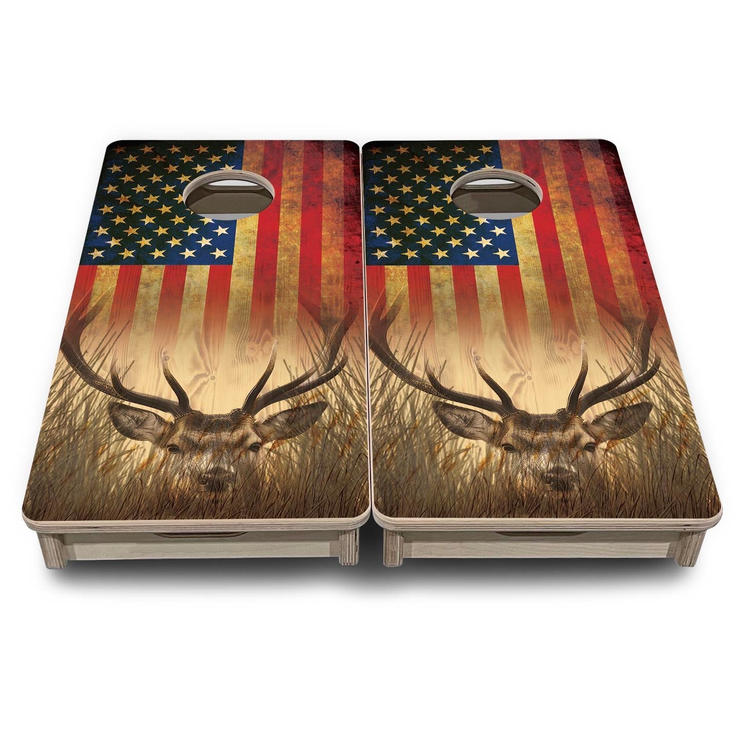 Hidden Deer RWB - Mini or Vacation Size Cornhole Boards
