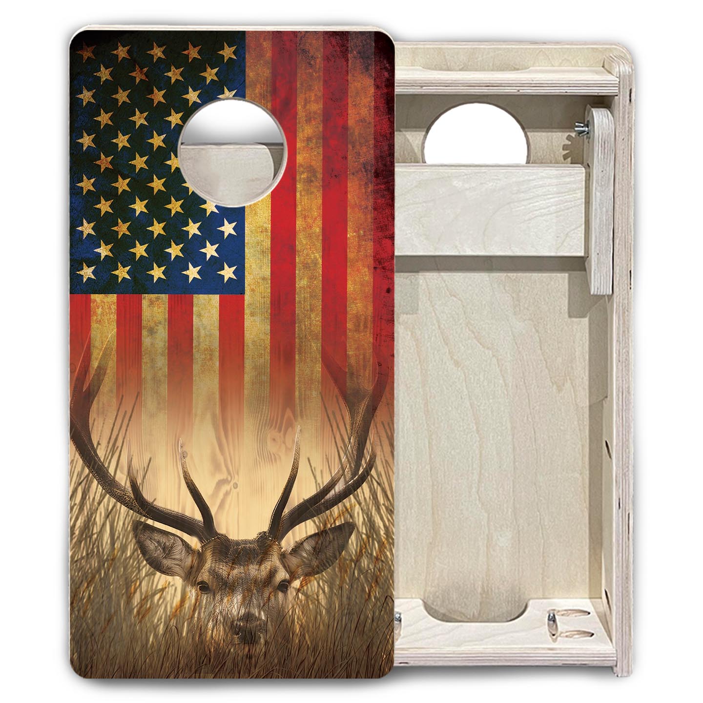 Hidden Deer RWB - Mini or Vacation Size Cornhole Boards
