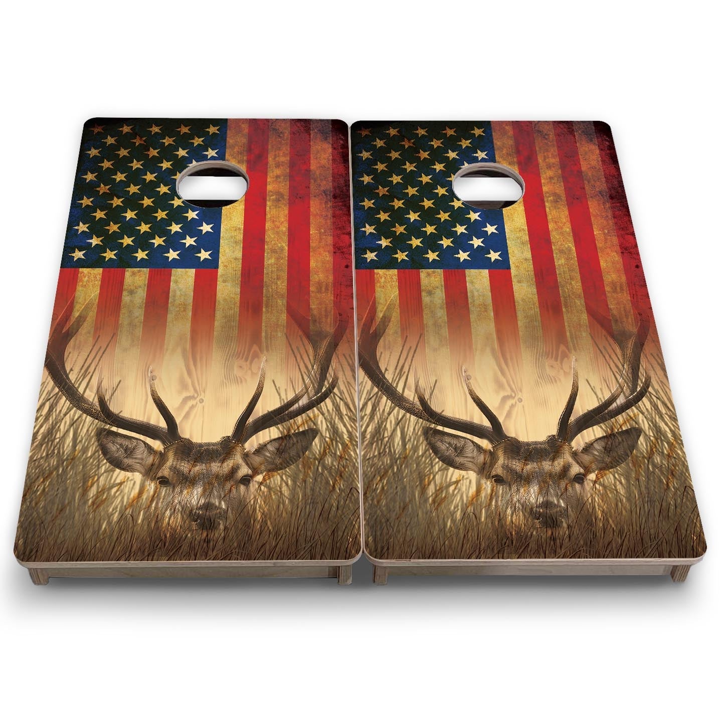 Hidden Deer RWB - Mini or Vacation Size Cornhole Boards