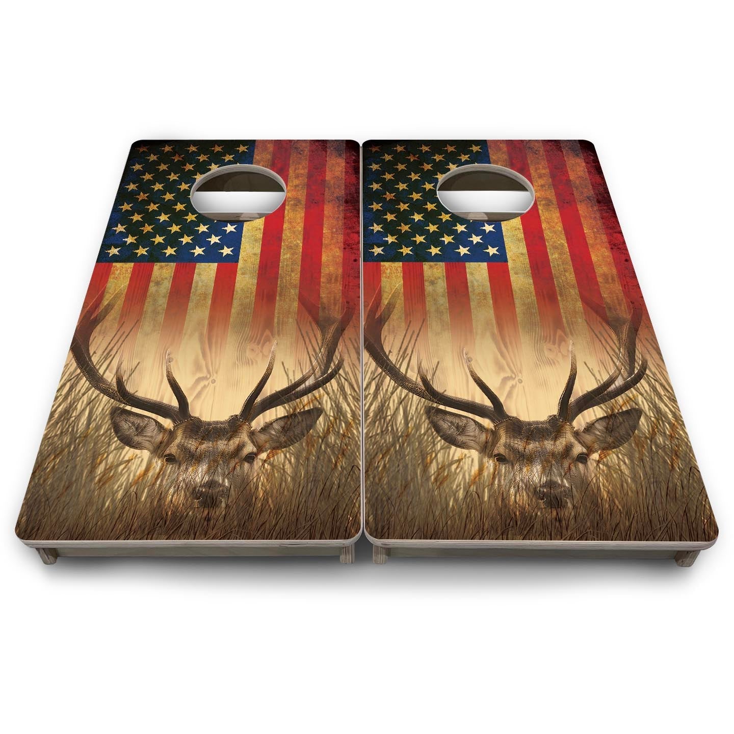 Hidden Deer RWB - Mini or Vacation Size Cornhole Boards
