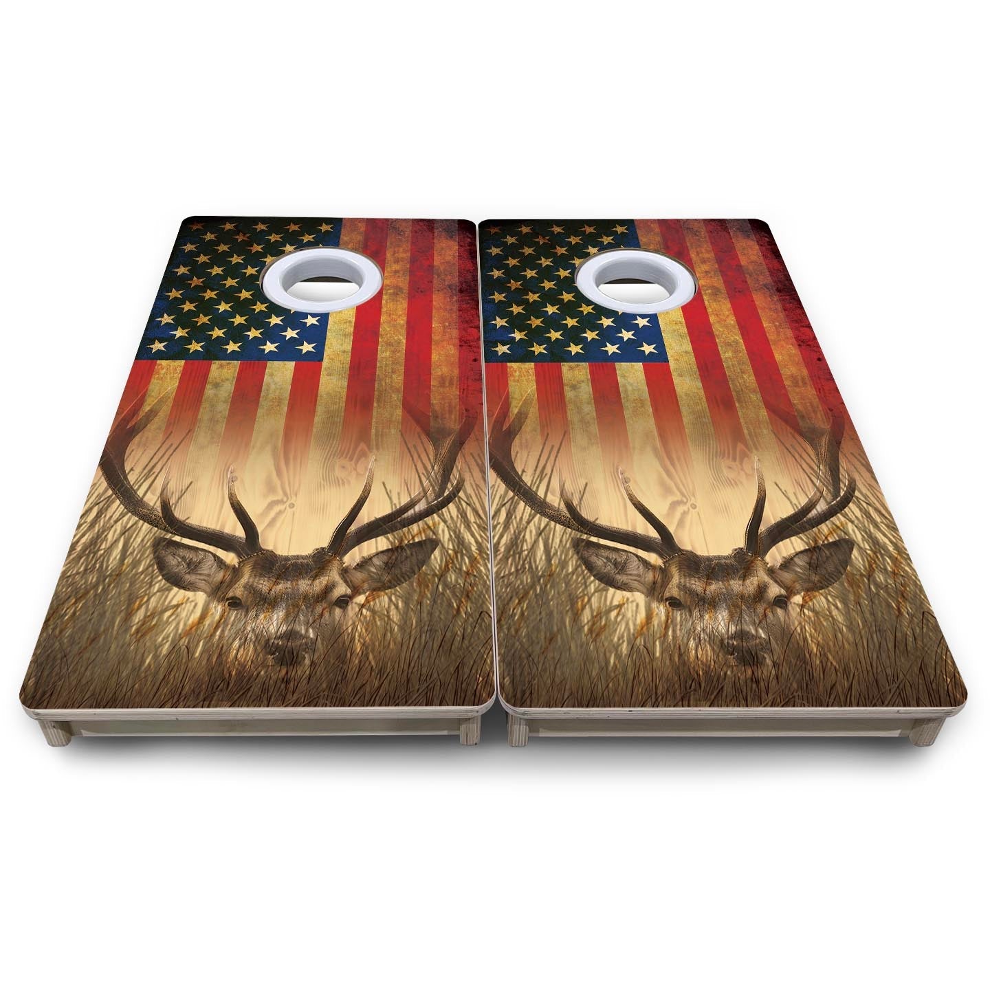 Hidden Deer RWB - Mini or Vacation Size Cornhole Boards