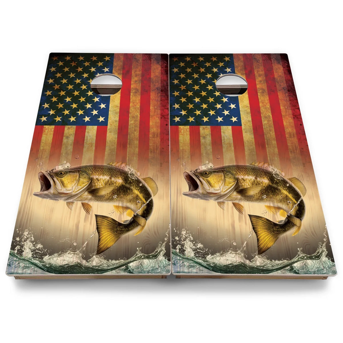 Hidden Deer & Fish Cornhole Boards - Backyard Series