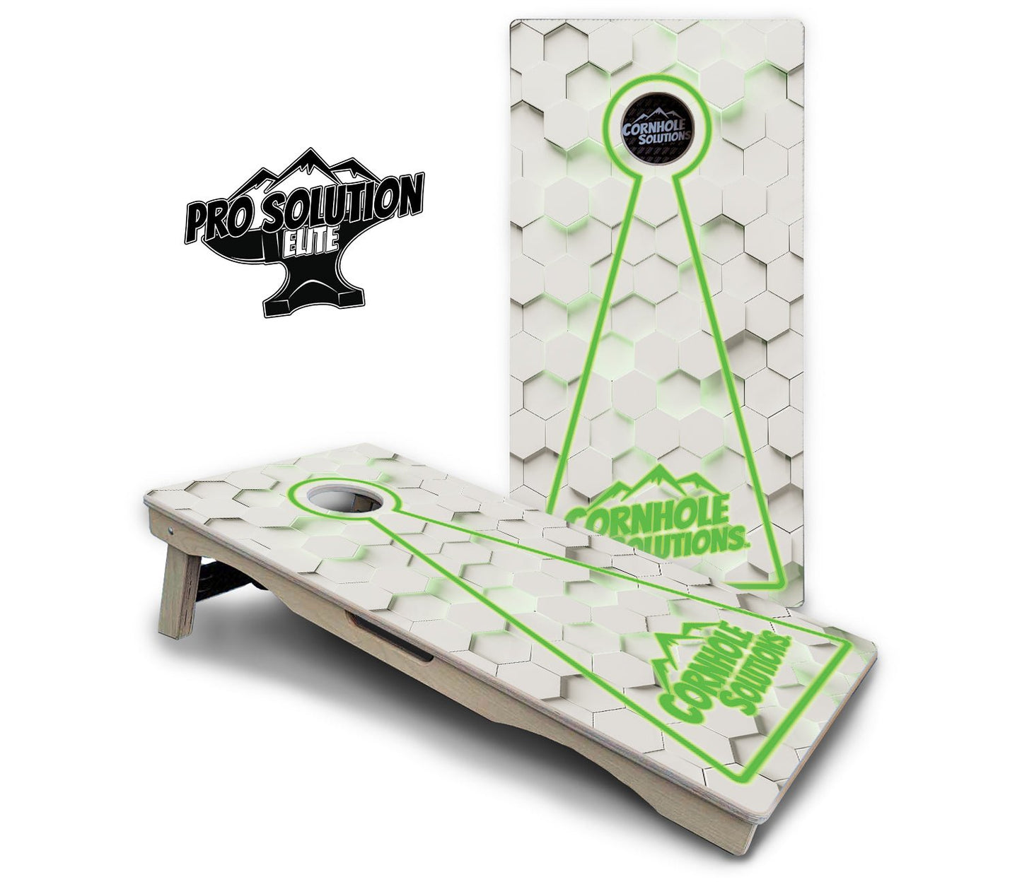Glow Hole White Cornhole Boards - Pro Solution Elite Series