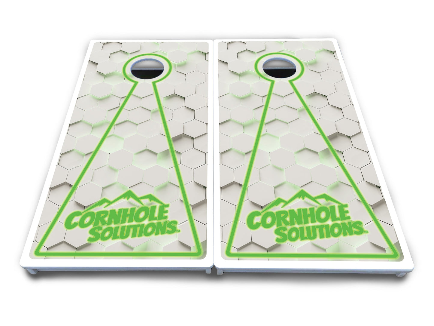 Glow Hole White Cornhole Boards - All Weather Series