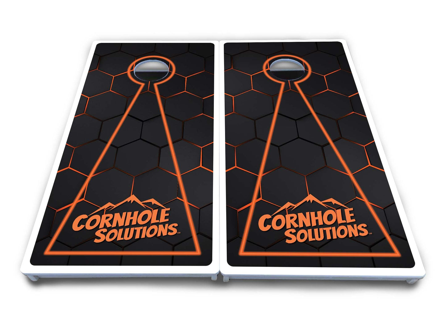 Glow Hole Black Cornhole Boards - All Weather Series