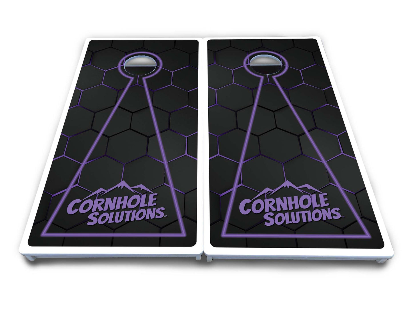 Glow Hole Black Cornhole Boards - All Weather Series