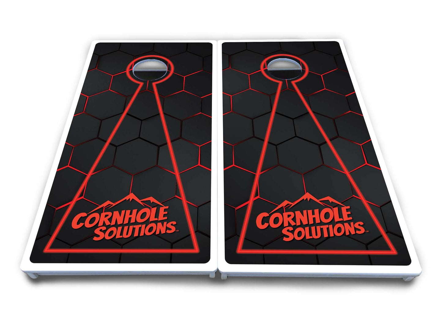 Glow Hole Black Cornhole Boards - All Weather Series
