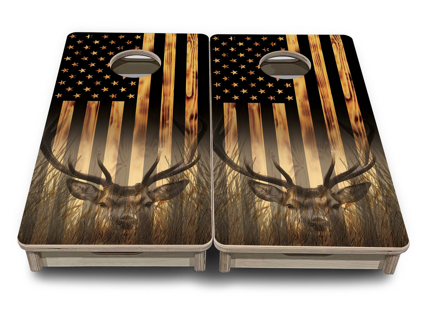 Hidden Deer Flag - Mini or Vacation Size Cornhole Boards