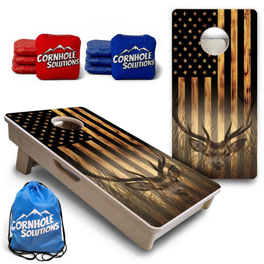 Hidden Deer Flag - Mini or Vacation Size Cornhole Boards