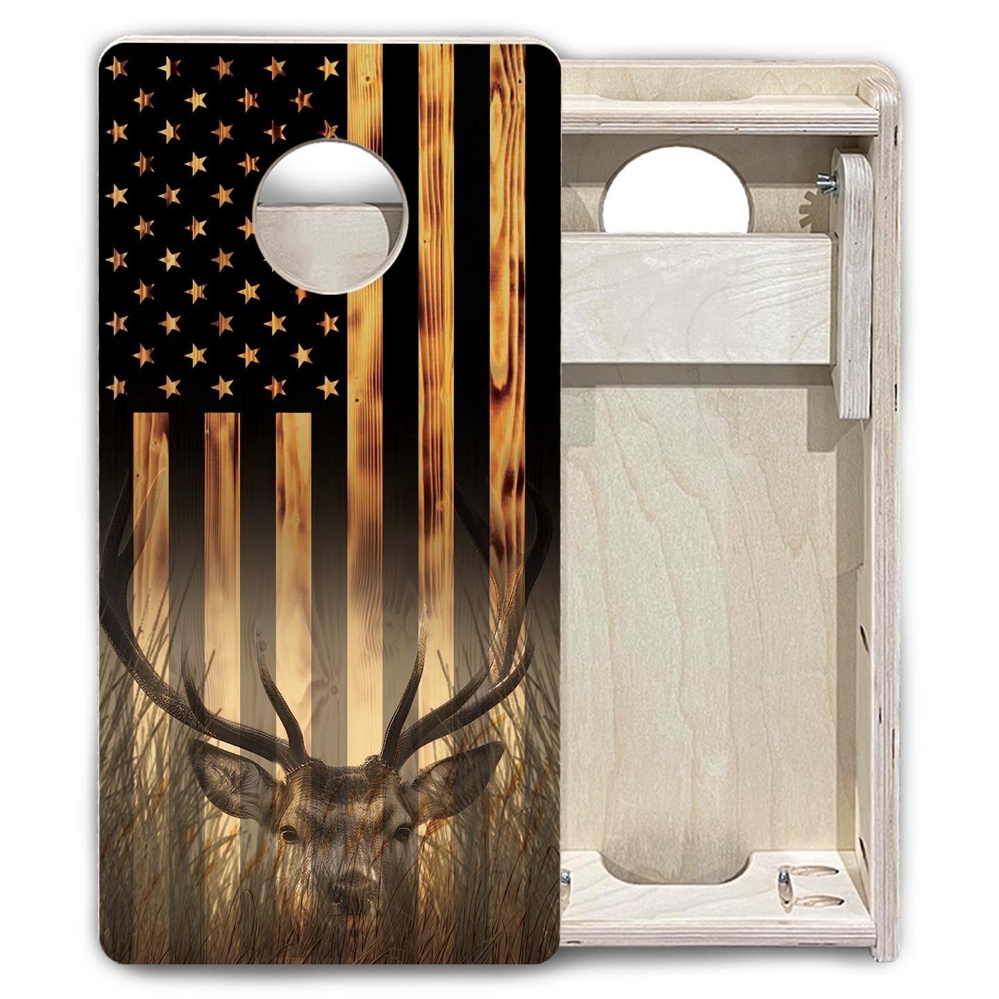 Hidden Deer Flag - Mini or Vacation Size Cornhole Boards