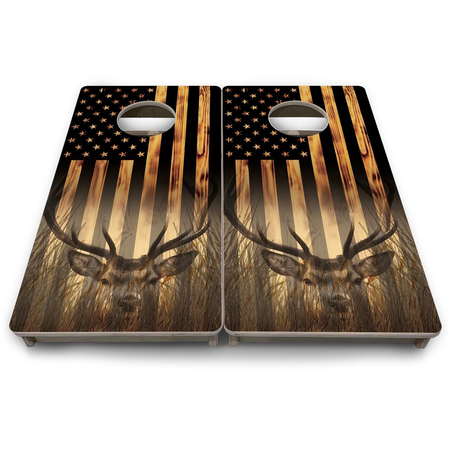 Hidden Deer Flag - Mini or Vacation Size Cornhole Boards