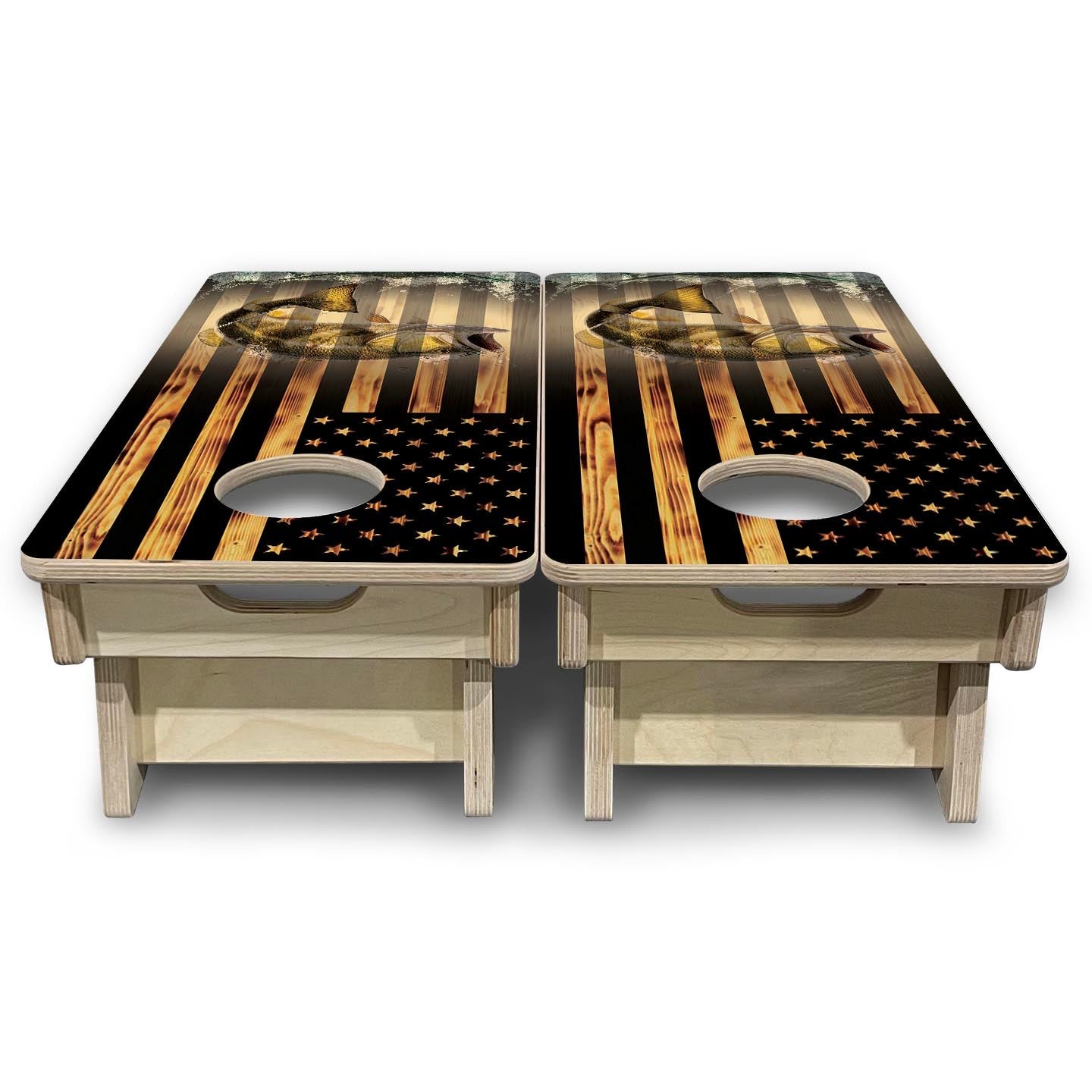 Hidden Fish Flag - Mini or Vacation Size Cornhole Boards