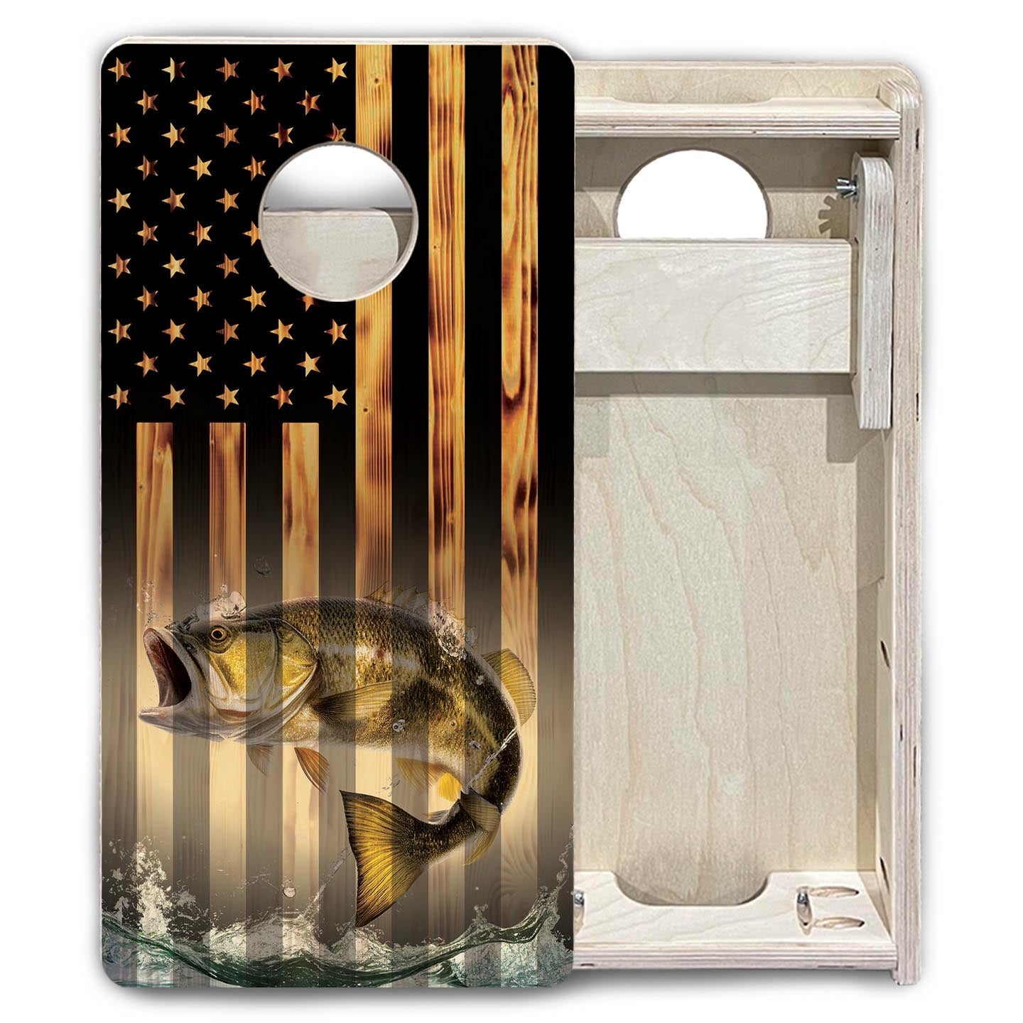 Hidden Fish Flag - Mini or Vacation Size Cornhole Boards