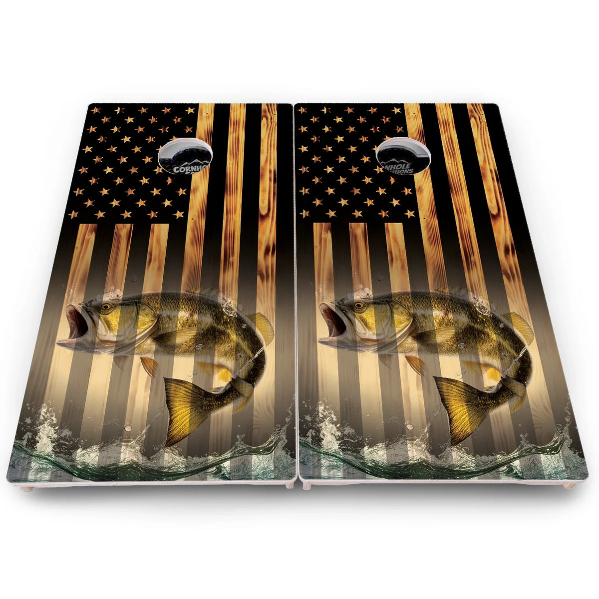 Hidden Deer & Fish Flag Cornhole Boards – Pro Lite or Pro Elite