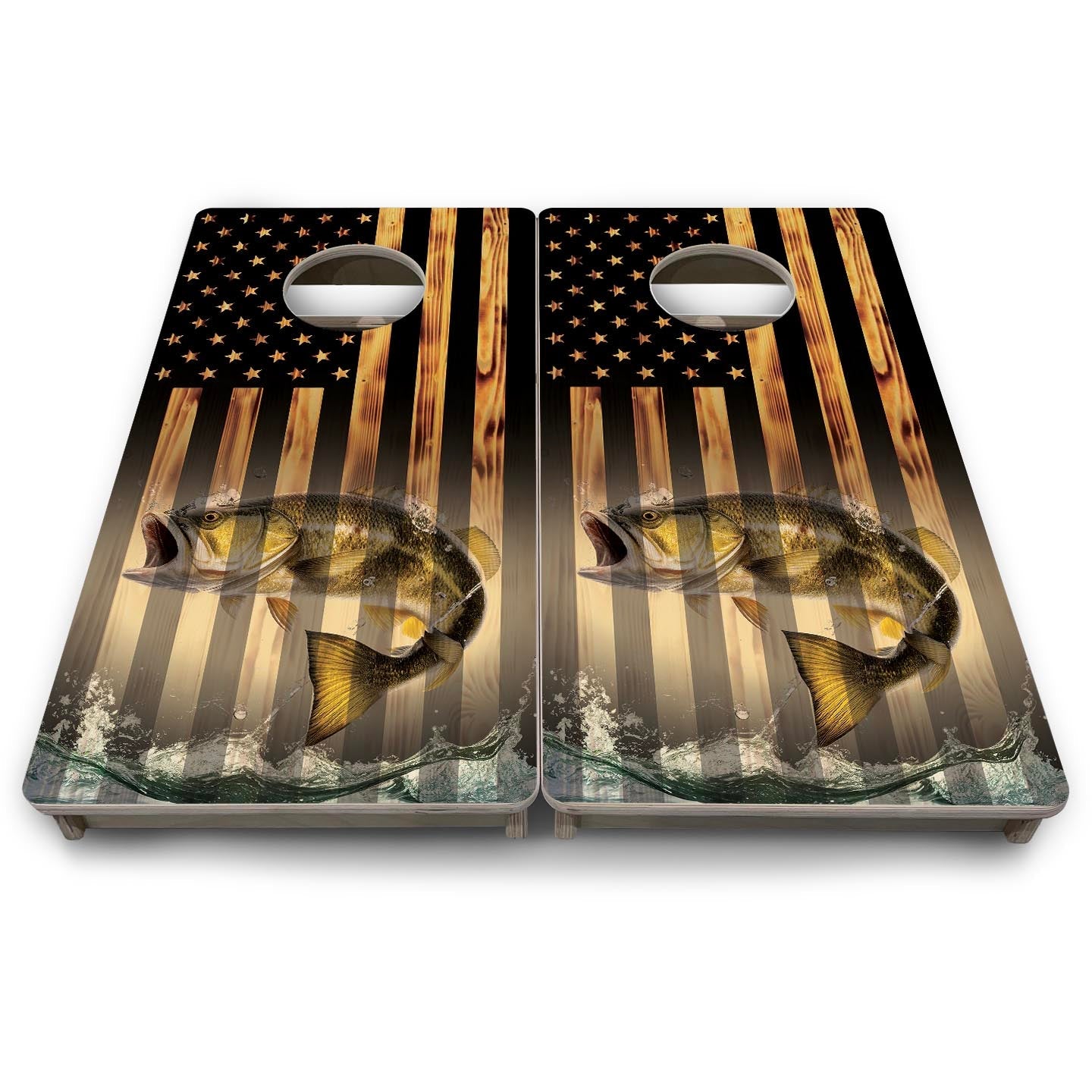 Hidden Fish Flag - Mini or Vacation Size Cornhole Boards
