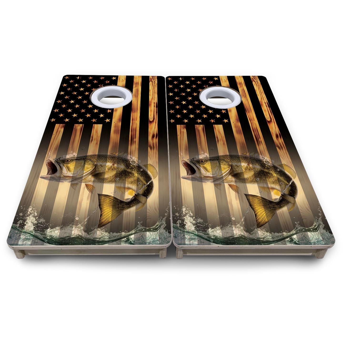 Hidden Fish Flag - Mini or Vacation Size Cornhole Boards