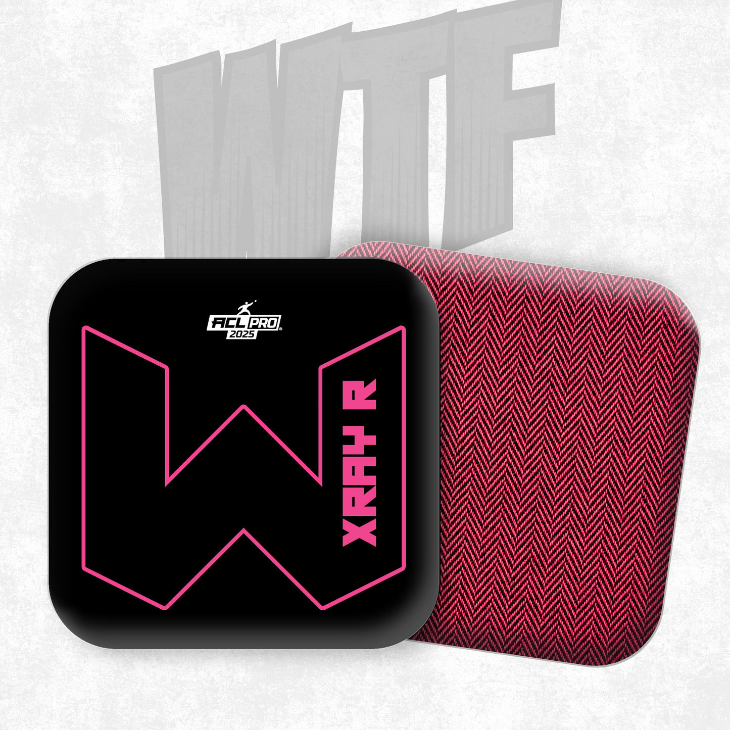 2026 WTF X-RAY Pink/Black carpet - ACL Pro Stamped Cornhole Bags - Set of 4 bags