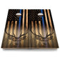 Hidden Deer & Fish Burnt Flag Cornhole Boards - Backyard Series