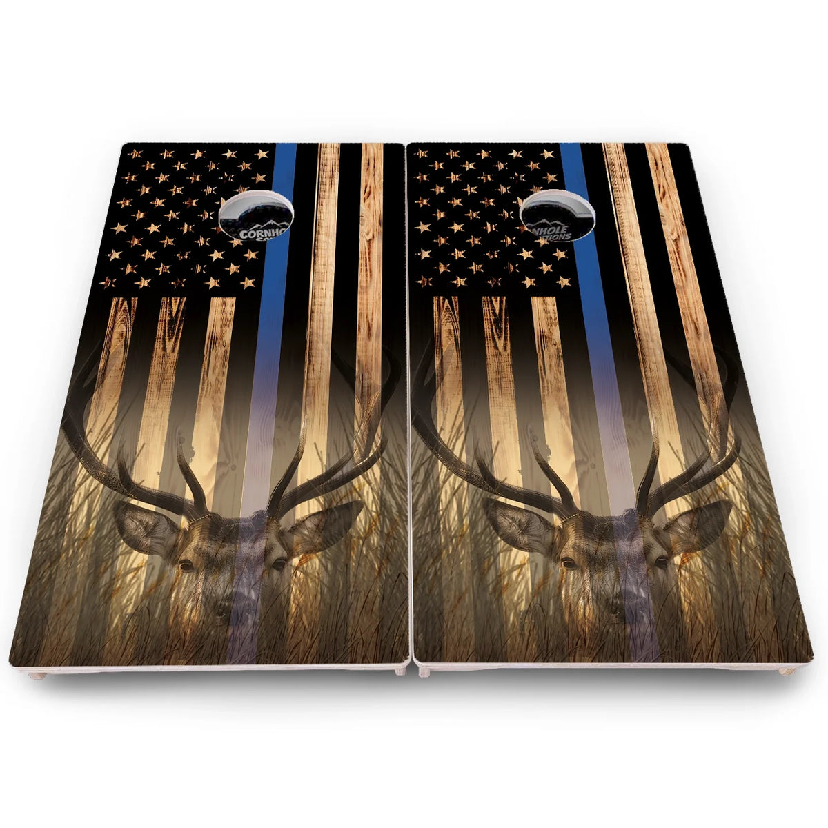First Responder Deer & Fish Flag Cornhole Boards – Pro Lite or Pro Elite